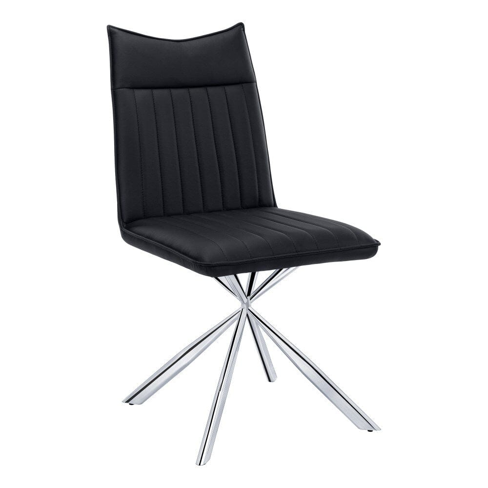 Monarch Specialties - Dining Chair, (Set of 2) Side, Upholstered, Kitchen, Dining Room, Pu Leather Look, Metal, Black, Chrome, Contemporary, Modern - I-1213 veiw 1