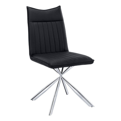 Monarch Specialties - Dining Chair, (Set of 2) Side, Upholstered, Kitchen, Dining Room, Pu Leather Look, Metal, Black, Chrome, Contemporary, Modern - I-1213 veiw 1