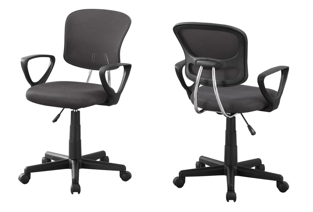 Monarch Specialties - Office Chair, Adjustable Height, Swivel, Ergonomic, Armrests, Computer Desk, Work, Juvenile, Metal, Mesh, Grey, Black, Contemporary, Modern - I-7262 veiw 1