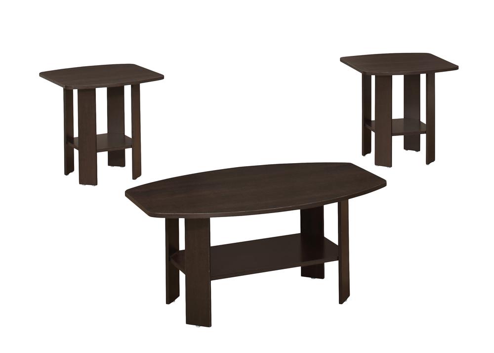 Monarch Specialties - Table Set, 3Pcs Set, Coffee, End, Side, Accent, Living Room, Laminate, Brown, Transitional - I-7924P veiw 1