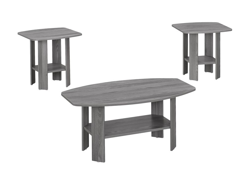Monarch Specialties - Table Set, 3Pcs Set, Coffee, End, Side, Accent, Living Room, Laminate, Grey, Transitional - I-7925P veiw 1
