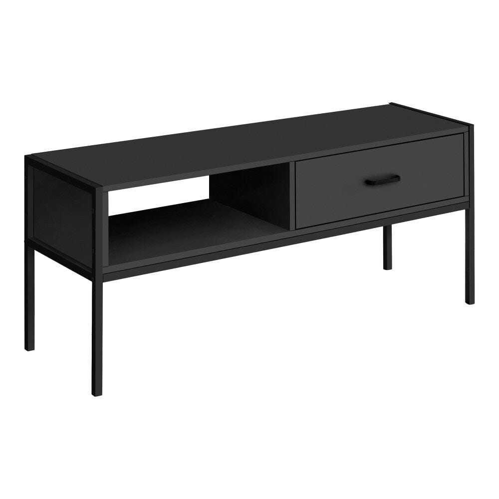Monarch Specialties - TV Stand, 48 Inch, Console, Media Entertainment Center, Storage Drawer, Living Room, Bedroom, Laminate, Metal, Black, Contemporary, Modern - I-2874 veiw 1