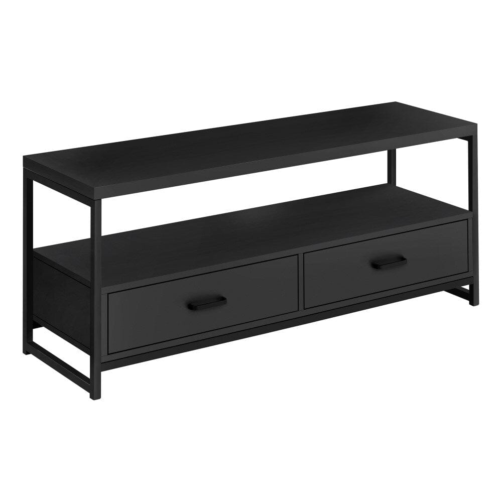 Monarch Specialties - TV Stand, 48 Inch, Console, Media Entertainment Center, Storage Drawers, Living Room, Bedroom, Laminate, Metal, Black, Contemporary, Modern - I-2870 veiw 1