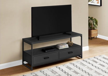 Monarch Specialties - TV Stand, 48 Inch, Console, Media Entertainment Center, Storage Drawers, Living Room, Bedroom, Laminate, Metal, Black, Contemporary, Modern - I-2870 veiw 2