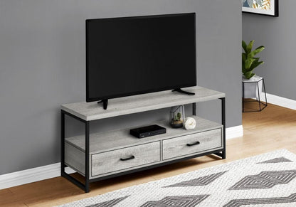Monarch Specialties - TV Stand, 48 Inch, Console, Media Entertainment Center, Storage Drawers, Living Room, Bedroom, Laminate, Metal, Grey, Black, Contemporary, Modern - I-2871 veiw 2
