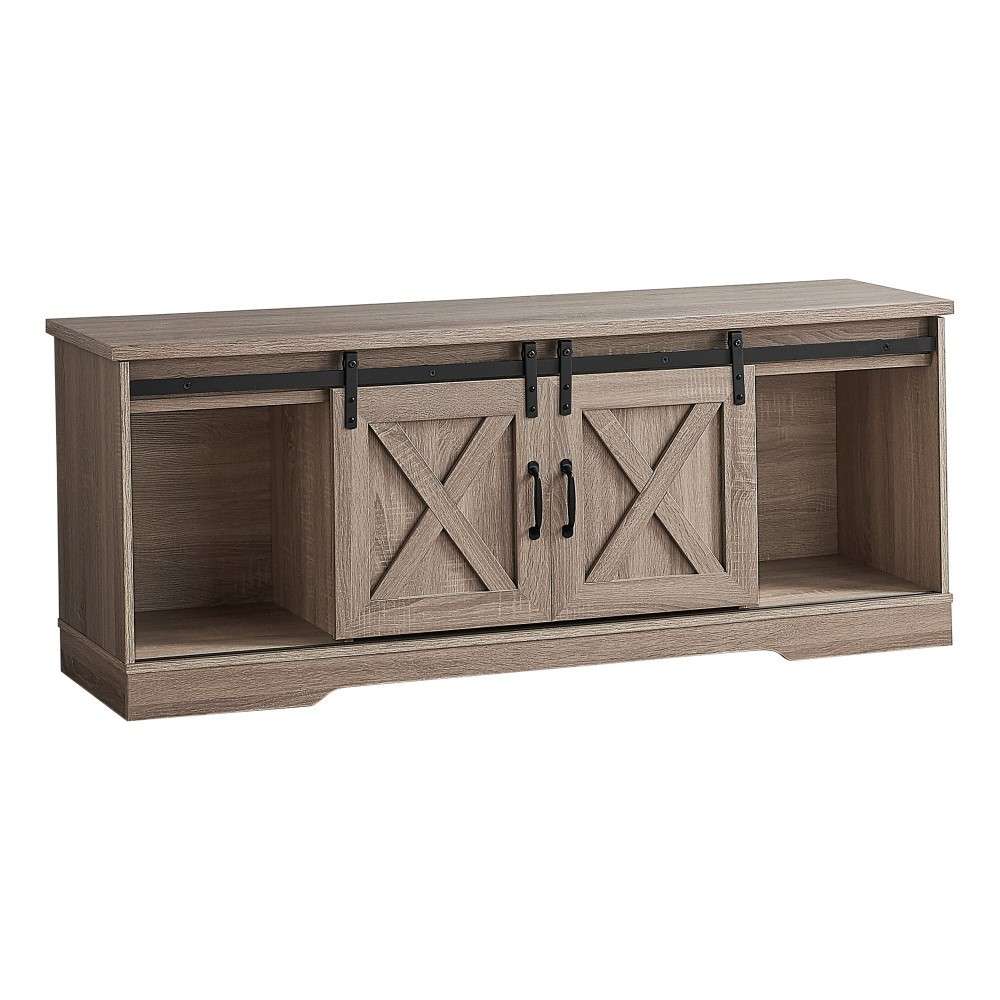Monarch Specialties - TV Stand, 60 Inch, Console, Media Entertainment Center, Storage Cabinet, Living Room, Bedroom, Laminate, Brown, Transitional - I-2746 veiw 1