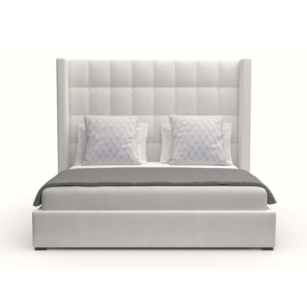 Nativa Interiors - Aylet Box Tufted Upholstered Medium Queen Off White Bed - BED-AYLET-BOX-MID-QN-PF-WHITE veiw 2