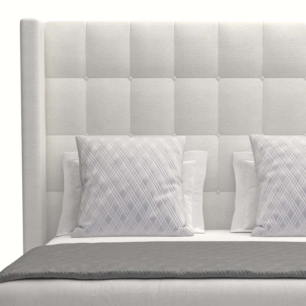 Nativa Interiors - Aylet Box Tufted Upholstered Medium Queen Off White Bed - BED-AYLET-BOX-MID-QN-PF-WHITE veiw 3