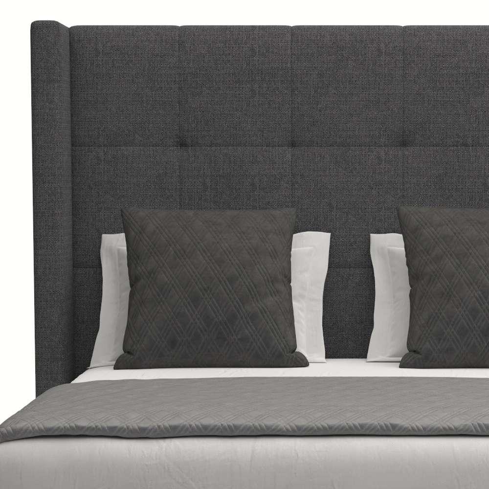 Nativa Interiors - Aylet Button Tufted Upholstered Medium California King Charcoal Bed - BED-AYLET-BTN-MID-CA-PF-CHARCOAL veiw 3