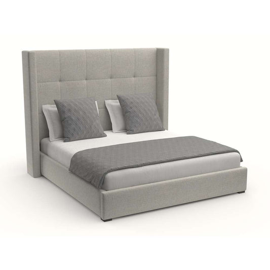 Nativa Interiors - Aylet Button Tufted Upholstered Medium Queen Grey Bed - BED-AYLET-BTN-MID-QN-PF-GREY veiw 2