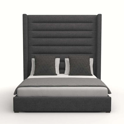 Nativa Interiors - Aylet Horizontal Channel Tufted Upholstered High King Charcoal Bed - BED-AYLET-HC-HI-KN-PF-CHARCOAL veiw 1