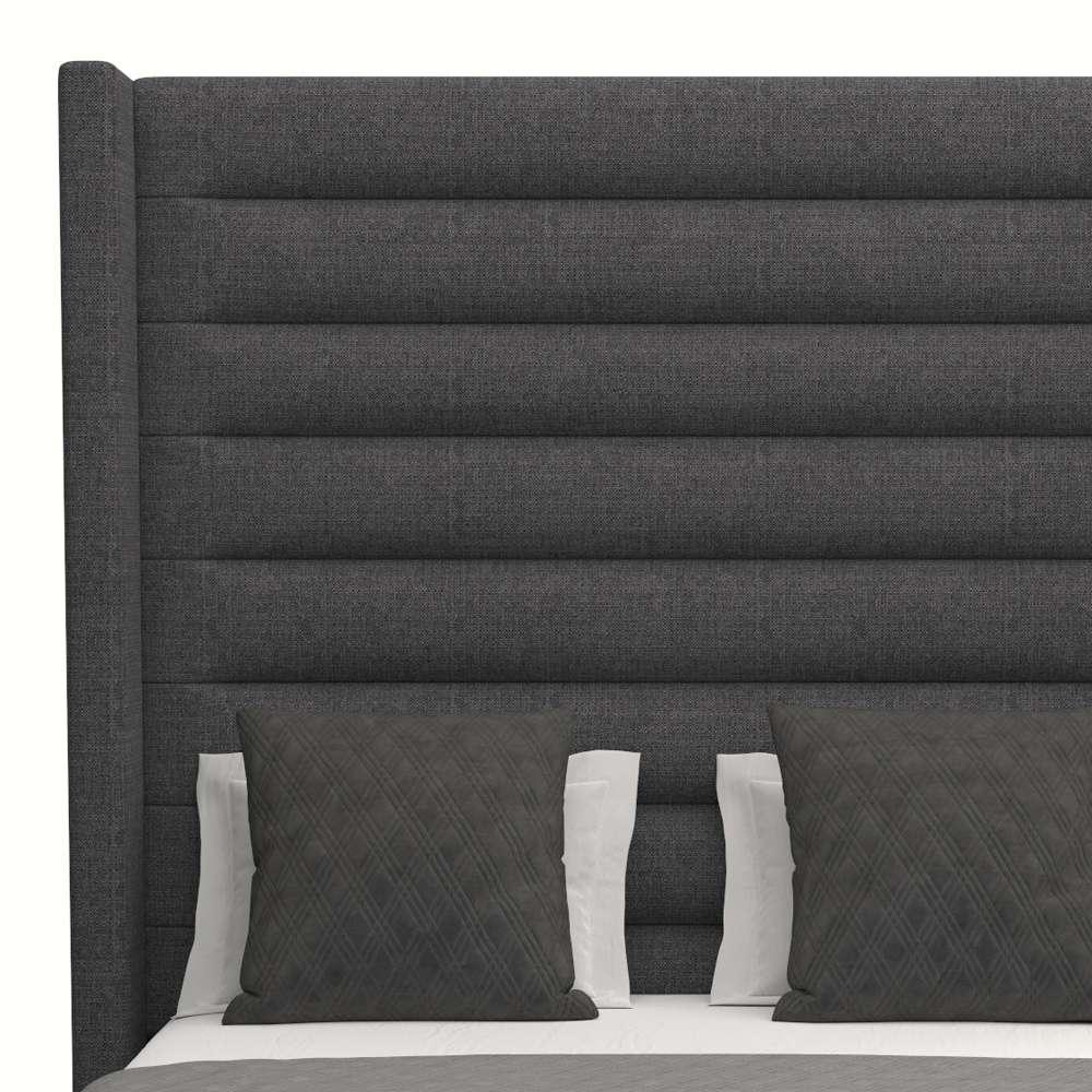 Nativa Interiors - Aylet Horizontal Channel Tufted Upholstered High King Charcoal Bed - BED-AYLET-HC-HI-KN-PF-CHARCOAL veiw 3