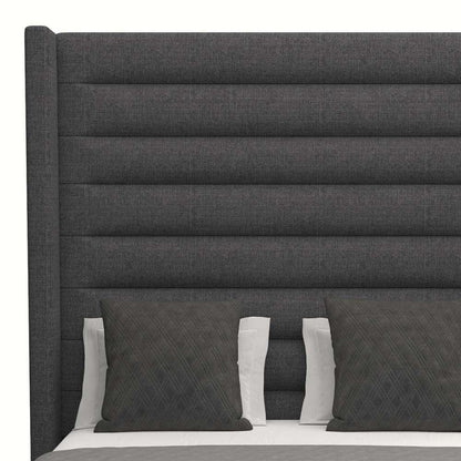 Nativa Interiors - Aylet Horizontal Channel Tufted Upholstered High King Charcoal Bed - BED-AYLET-HC-HI-KN-PF-CHARCOAL veiw 3