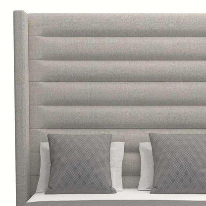 Nativa Interiors - Aylet Horizontal Channel Tufted Upholstered High King Grey Bed - BED-AYLET-HC-HI-KN-PF-GREY veiw 3