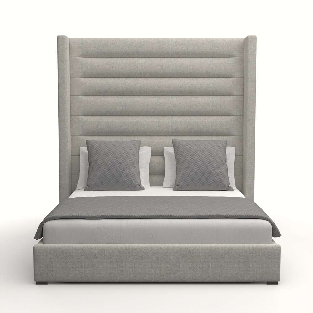 Nativa Interiors - Aylet Horizontal Channel Tufted Upholstered High Queen Grey Bed - BED-AYLET-HC-HI-QN-PF-GREY veiw 1