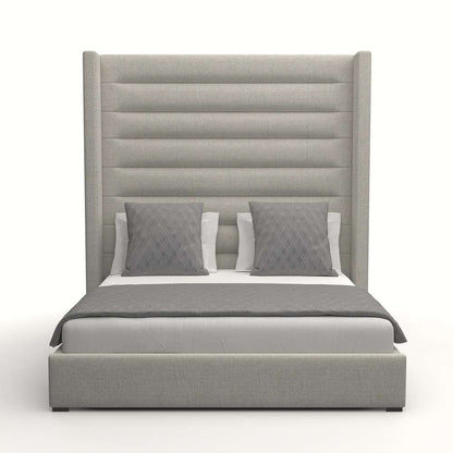 Nativa Interiors - Aylet Horizontal Channel Tufted Upholstered High Queen Grey Bed - BED-AYLET-HC-HI-QN-PF-GREY veiw 1