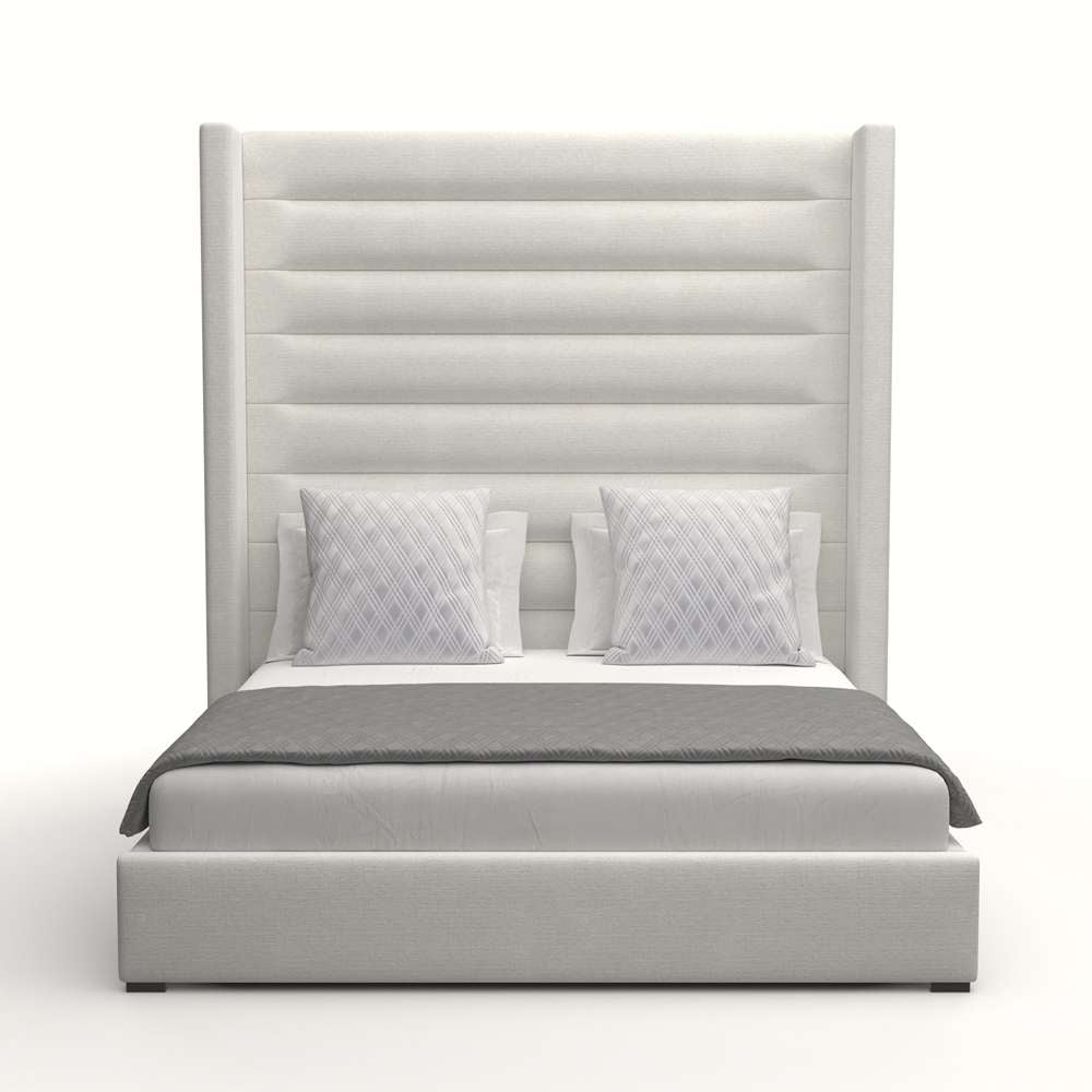 Nativa Interiors - Aylet Horizontal Channel Tufted Upholstered High Queen Off White Bed - BED-AYLET-HC-HI-QN-PF-WHITE veiw 1