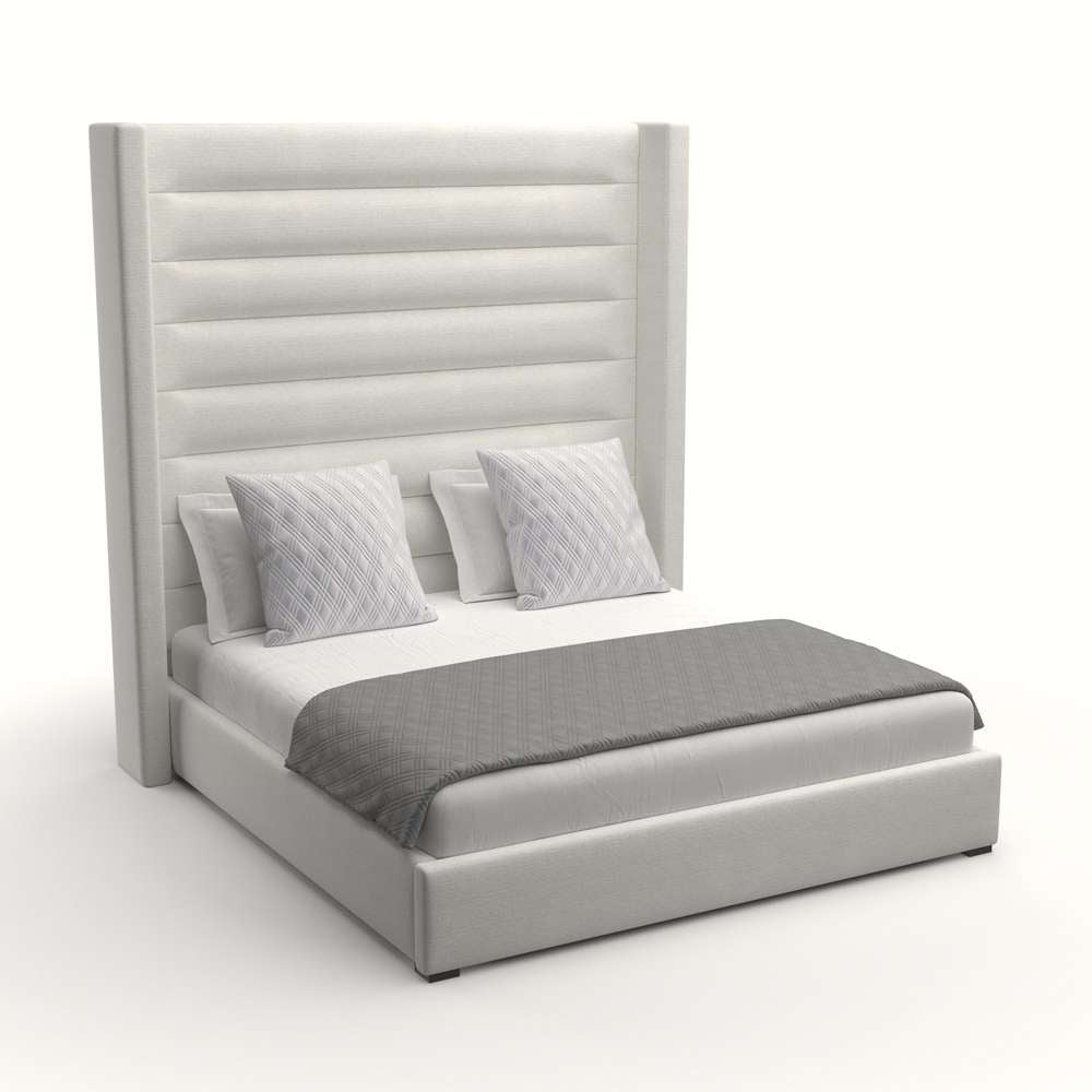 Nativa Interiors - Aylet Horizontal Channel Tufted Upholstered High Queen Off White Bed - BED-AYLET-HC-HI-QN-PF-WHITE veiw 2
