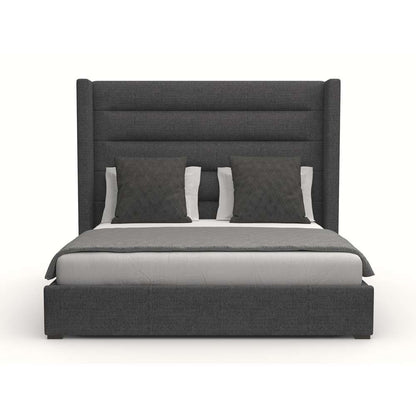 Nativa Interiors - Aylet Horizontal Channel Tufted Upholstered Medium King Charcoal Bed - BED-AYLET-HC-MID-KN-PF-CHARCOAL veiw 1