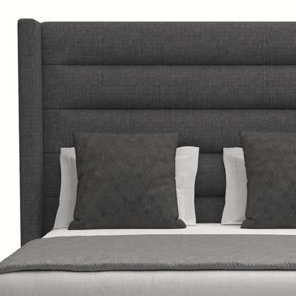 Nativa Interiors - Aylet Horizontal Channel Tufted Upholstered Medium King Charcoal Bed - BED-AYLET-HC-MID-KN-PF-CHARCOAL veiw 3