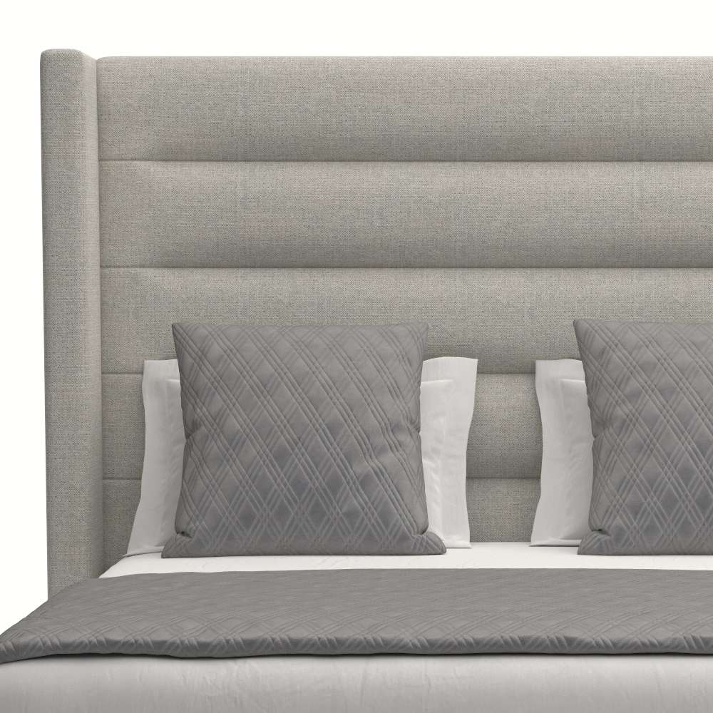 Nativa Interiors - Aylet Horizontal Channel Tufted Upholstered Medium Queen Grey Bed - BED-AYLET-HC-MID-QN-PF-GREY veiw 3