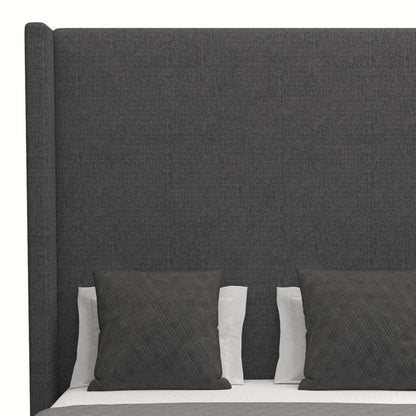 Nativa Interiors - Aylet Plain Upholstered High California King Charcoal Bed - BED-AYLET-PL-HI-CA-PF-CHARCOAL veiw 3