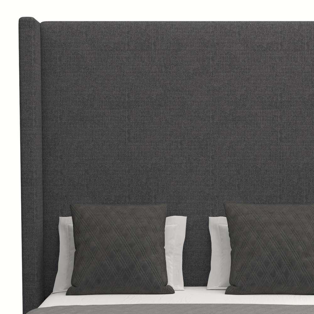 Nativa Interiors - Aylet Plain Upholstered High King Charcoal Bed - BED-AYLET-PL-HI-KN-PF-CHARCOAL veiw 3