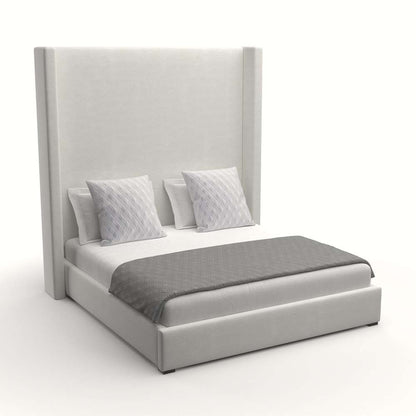 Nativa Interiors - Aylet Plain Upholstered High King Off White Bed - BED-AYLET-PL-HI-KN-PF-WHITE veiw 2