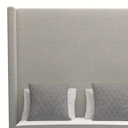 Nativa Interiors - Aylet Plain Upholstered High Queen Grey Bed - BED-AYLET-PL-HI-QN-PF-GREY veiw 3