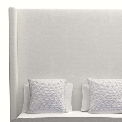Nativa Interiors - Aylet Plain Upholstered High Queen Off White Bed - BED-AYLET-PL-HI-QN-PF-WHITE veiw 3