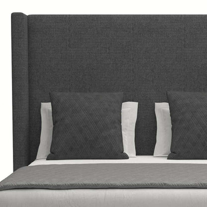 Nativa Interiors - Aylet Plain Upholstered Medium California King Charcoal Bed - BED-AYLET-PL-MID-CA-PF-CHARCOAL veiw 3