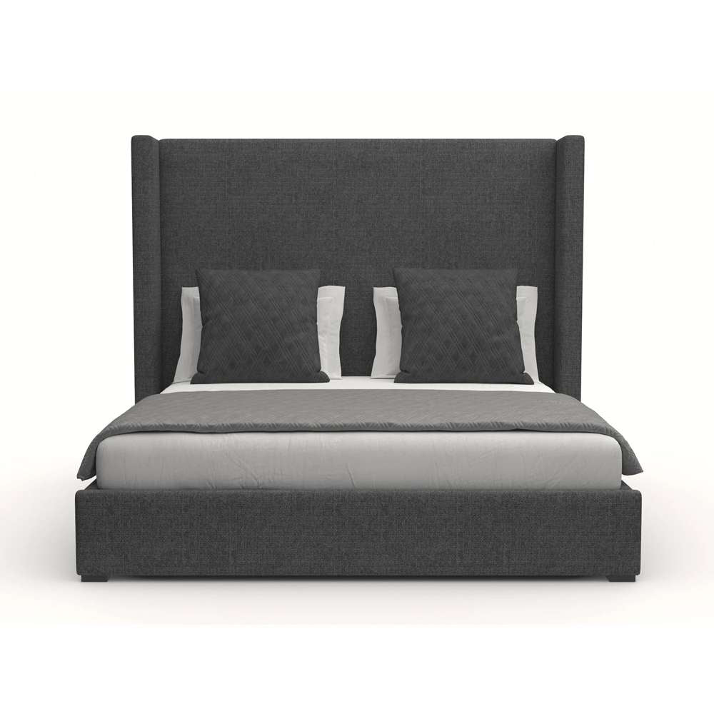 Nativa Interiors - Aylet Plain Upholstered Medium King Charcoal Bed - BED-AYLET-PL-MID-KN-PF-CHARCOAL veiw 1