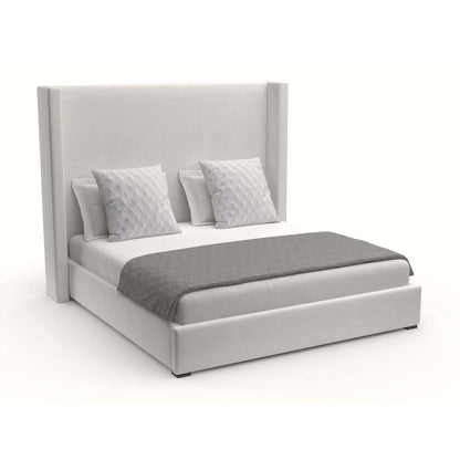 Nativa Interiors - Aylet Plain Upholstered Medium King Off White Bed - BED-AYLET-PL-MID-KN-PF-WHITE veiw 2