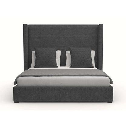 Nativa Interiors - Aylet Plain Upholstered Medium Queen Charcoal Bed - BED-AYLET-PL-MID-QN-PF-CHARCOAL veiw 1