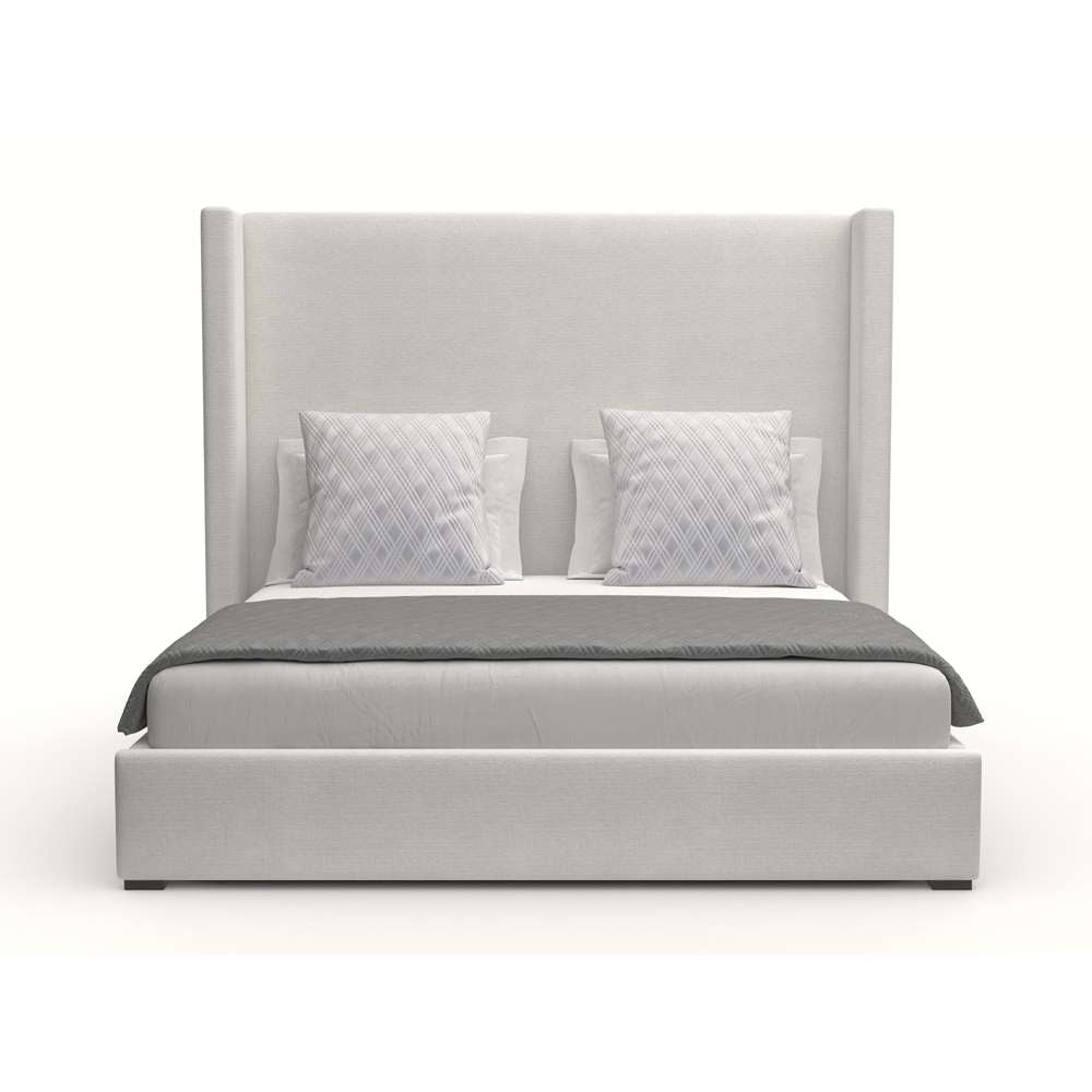 Nativa Interiors - Aylet Plain Upholstered Medium Queen Off White Bed - BED-AYLET-PL-MID-QN-PF-WHITE veiw 2