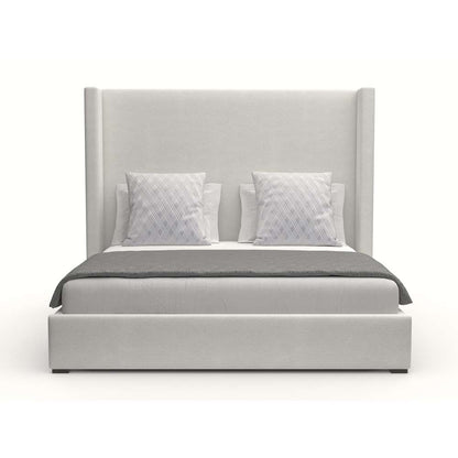 Nativa Interiors - Aylet Plain Upholstered Medium Queen Off White Bed - BED-AYLET-PL-MID-QN-PF-WHITE veiw 2