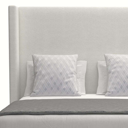 Nativa Interiors - Aylet Plain Upholstered Medium Queen Off White Bed - BED-AYLET-PL-MID-QN-PF-WHITE veiw 3