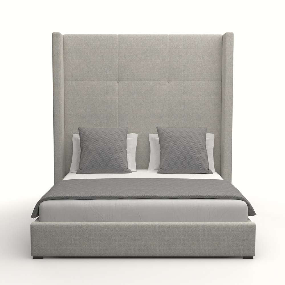 Nativa Interiors - Aylet Simple Tufted Upholstered High California King Grey Bed - BED-AYLET-ST-HI-CA-PF-GREY veiw 1