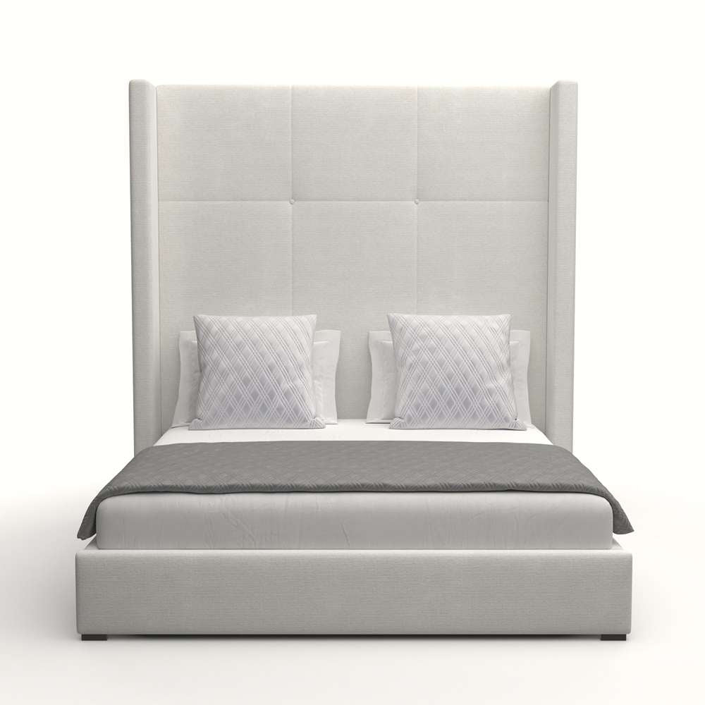 Nativa Interiors - Aylet Simple Tufted Upholstered High California King Off White Bed - BED-AYLET-ST-HI-CA-PF-WHITE veiw 1