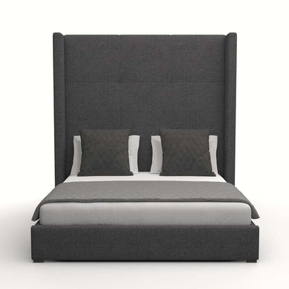 Nativa Interiors - Aylet Simple Tufted Upholstered High King Charcoal Bed - BED-AYLET-ST-HI-KN-PF-CHARCOAL veiw 1