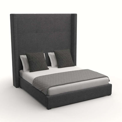 Nativa Interiors - Aylet Simple Tufted Upholstered High King Charcoal Bed - BED-AYLET-ST-HI-KN-PF-CHARCOAL veiw 2