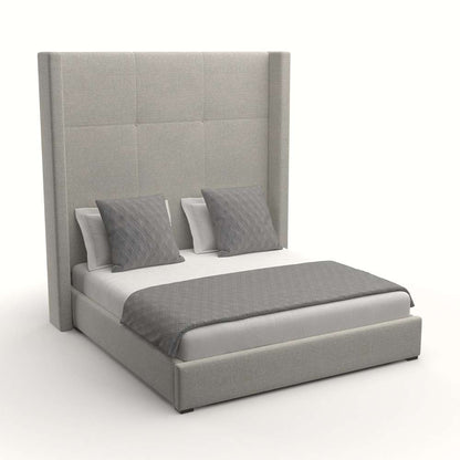 Nativa Interiors - Aylet Simple Tufted Upholstered High King Grey Bed - BED-AYLET-ST-HI-KN-PF-GREY veiw 2