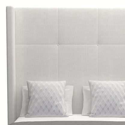 Nativa Interiors - Aylet Simple Tufted Upholstered High Queen Off White Bed - BED-AYLET-ST-HI-QN-PF-WHITE veiw 3