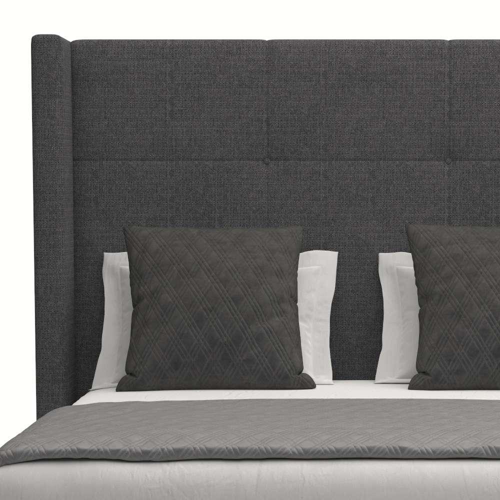Nativa Interiors - Aylet Simple Tufted Upholstered Medium King Charcoal King Bed - BED-AYLET-ST-MID-KN-PF-CHARCOAL veiw 3
