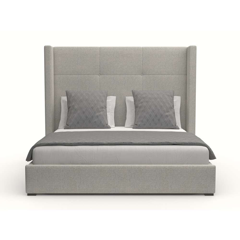 Nativa Interiors - Aylet Simple Tufted Upholstered Medium King Grey Bed - BED-AYLET-ST-MID-KN-PF-GREY veiw 1
