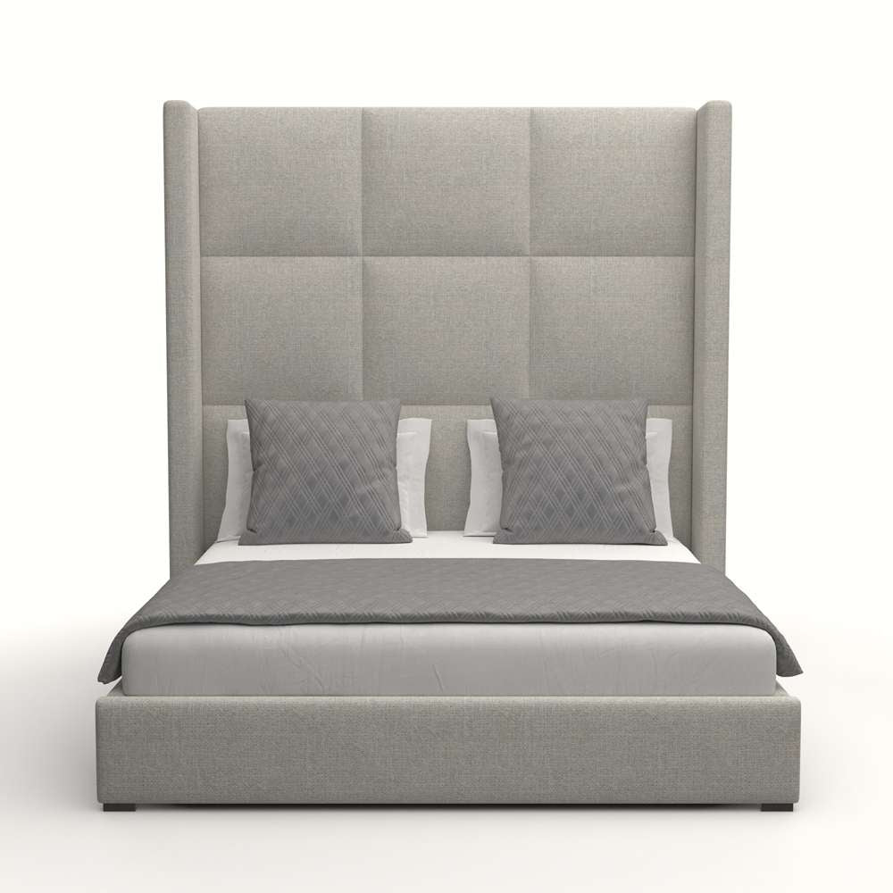 Nativa Interiors - Aylet Square Tufted Upholstered High California King Grey Bed - BED-AYLET-SQ-HI-CA-PF-GREY veiw 1