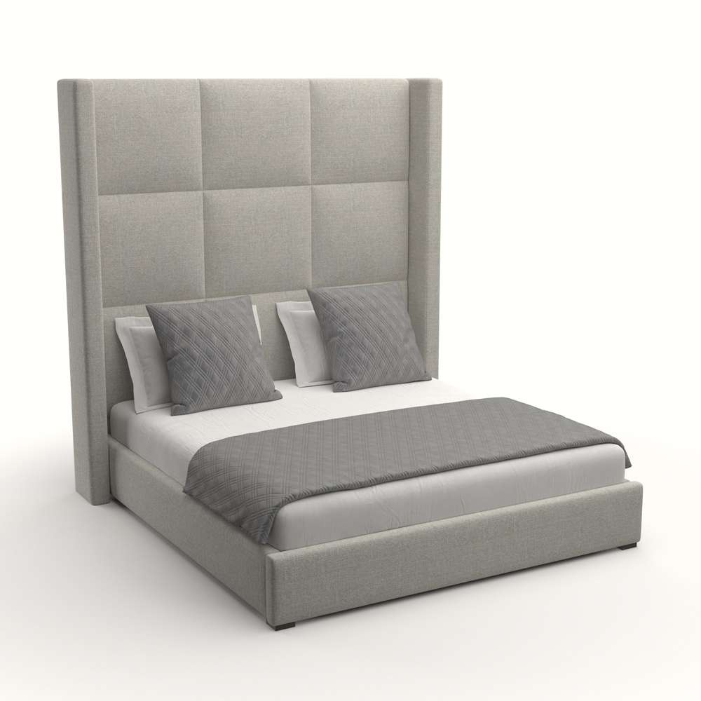 Nativa Interiors - Aylet Square Tufted Upholstered High California King Grey Bed - BED-AYLET-SQ-HI-CA-PF-GREY veiw 2