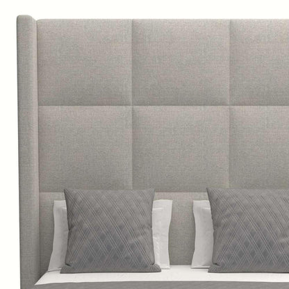 Nativa Interiors - Aylet Square Tufted Upholstered High California King Grey Bed - BED-AYLET-SQ-HI-CA-PF-GREY veiw 3