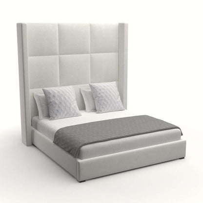 Nativa Interiors - Aylet Square Tufted Upholstered High California King Off White Bed - BED-AYLET-SQ-HI-CA-PF-WHITE veiw 2
