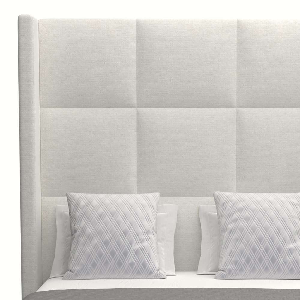 Nativa Interiors - Aylet Square Tufted Upholstered High California King Off White Bed - BED-AYLET-SQ-HI-CA-PF-WHITE veiw 3